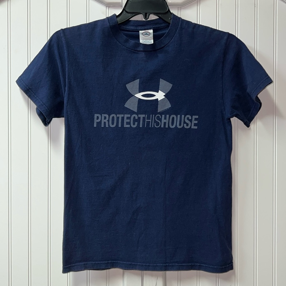 Jesus Christ Parody Protect This House Under Armour Shirt S Vintage Christian